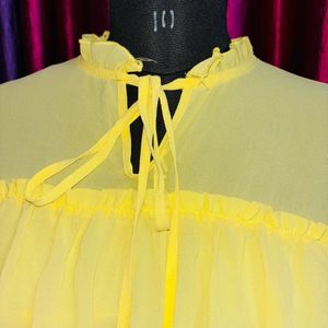 Lime Yellow Frill Dress