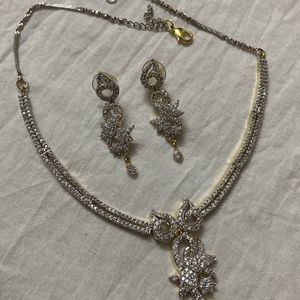 Gold Plated Diamond Necklace Set