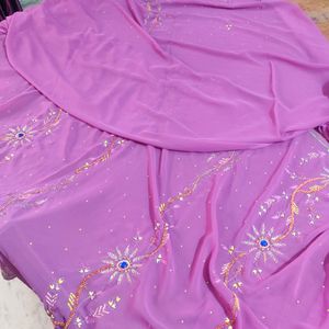 Purple 💜 Stone Work Saree