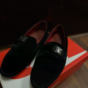 Black Suede LV Loafers Shoes For Men