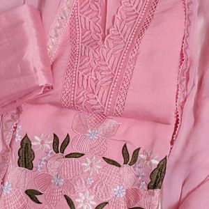 Pink Unstiched Suit Set