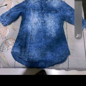 Blue Smart Denim Top