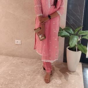 Baby Pink Suit With Dupatta