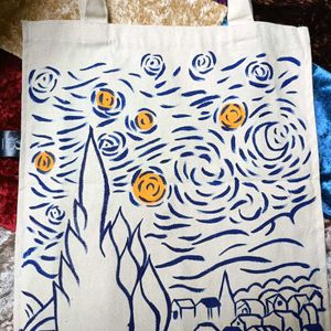 Van Gogh Hand Painted Tote Bag