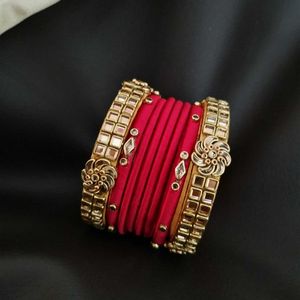 Mix & Match Silk Thread Bangles, Kundan Bangles