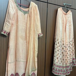 Women Peach Coloured Heavy Palazzo Suit