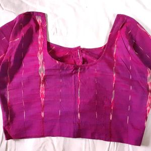 Purple Thread work Cotton Blouses Women Choli Used