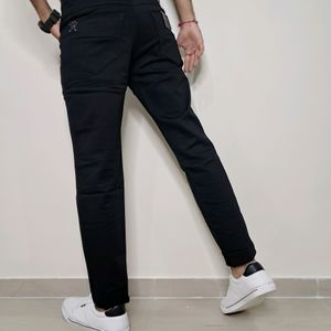 Kaulin 1027 Men's Double Cloth Knitted Black Pant