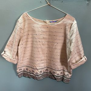 Cream Long Sleeve Top