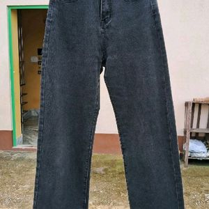 Straight charcoal denim jeans