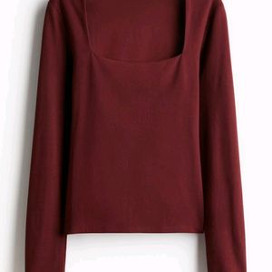 H&M Square Neck Top(Burgundy)