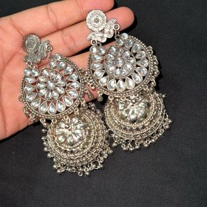 Oxidised German Silver Jhumkas