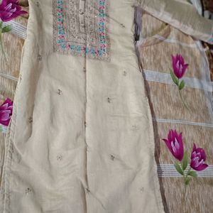 Golden Kurti Sets With Dupatta