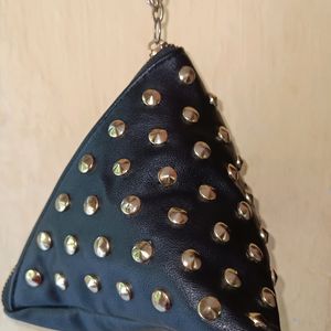 Imported Gold Studded Triangle Bag