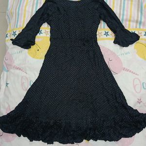 Cute Black Flared Mini Dress