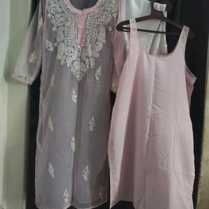 Luchnawi Chikankari Kurta Set Size Issue