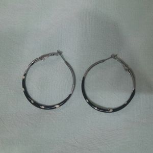 Black & White Hoop Earrings