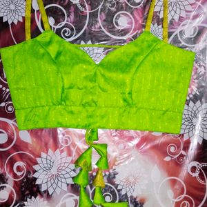 Totally New Lemmon Green Backless Blouse