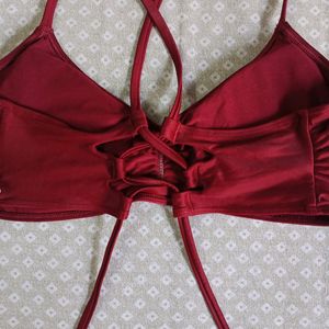 Cherry Red Cris Cross Inner  Bra