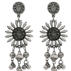 Fida Ethnic Oxidized Silver-Plated Floral Multi La