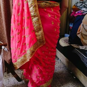 Heavy Work Saree For Unstitched Blouse