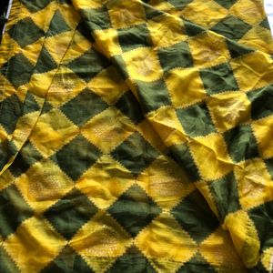 Yellow&Green Printed Saree(Women’s)