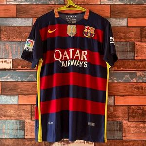 FC Barcelona 2015-16 Home Kit. Size: M With Messi Print At The Back!