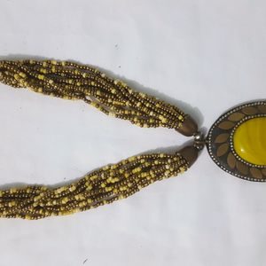 Beaded Marble Embeded Necklace