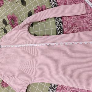 Pink Colour Woolen High Neck