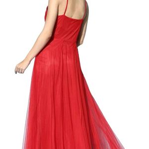 New Red Long Frill Gown | Prewedding Photoshoot