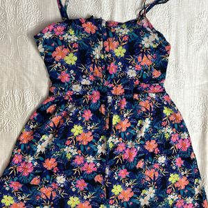 Floral Zig-zag Belt Dress