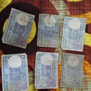 Original Rare One Rupee 6 Notes