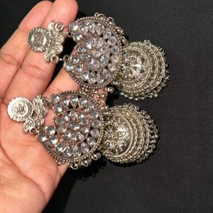 Oxidised German Silver Jhumkas