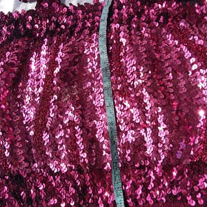 Brand New (Veramont) Pink Sequin Blouse/ Crop Top