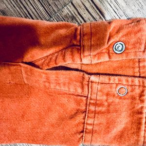 Corduroy Shirt/Jacket: Orange: Large