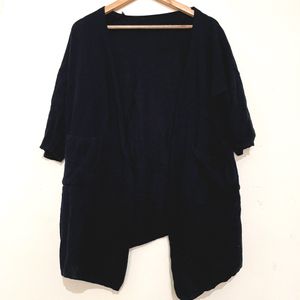 Black Double Pocket Cardigan