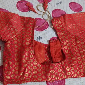 Red Blouse Elbow Sleeves