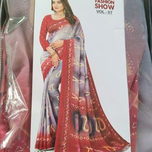 Here New Sarees With Unstitched Blouse Piece