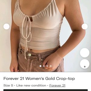 Forever21 shimmery Gold Crop Top✨