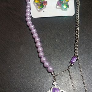 Korean Necklace With Earrings