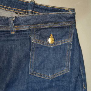 Denim Jeans With Golden Buttons