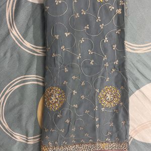 Gray color stitched Rajputi poshak