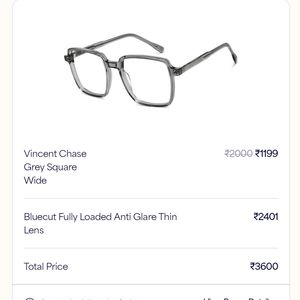 Vincent Chase Grey Square Eye Glasses