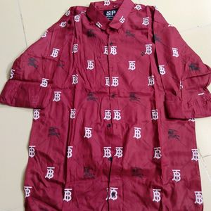 MAROON PRINTED SHIRT