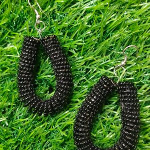 Black Bead Earrings