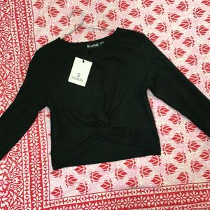 Sassafras Black Crop Top