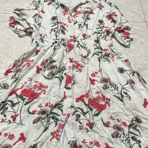 Floral Dress Front Open