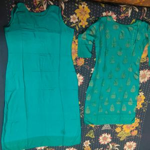 Peacock Shiny Colored Kurtis....Long Half