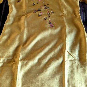 Cotton Silk Kurta With Light Jardoshi Work