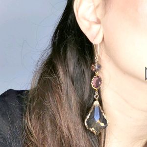 Zara Iridescent Peal & Crystal Earrings